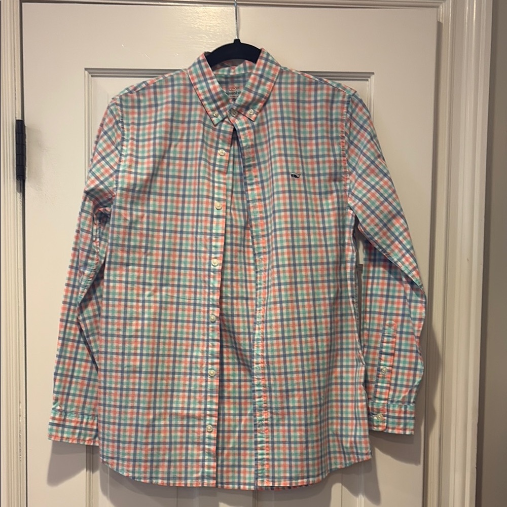 Vineyard Vines Pink and Blue Button Down Shirt Lightweight Cotton